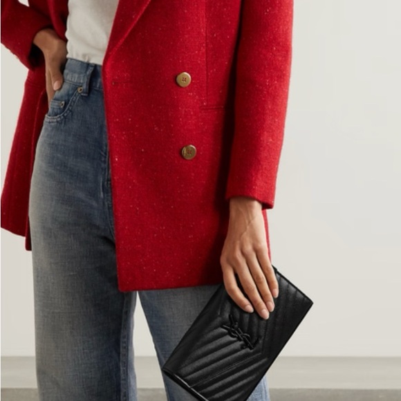 SAINT LAURENT Cassandre Chain matelassé textured-leather wallet - Picture 5 of 14